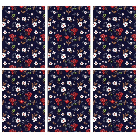 2 Pcs Pioneer Flower Floral Print Pattern Kitchen Towels, Funny Microfiber Dish Towel Set, 18" X 26" Tea Towels