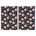 thumbnail image 1 of 2 Pcs Pioneer Flower Floral Print Pattern Kitchen Towels, Funny Microfiber Dish Towel Set, 18" X 26" Tea Towels, 1 of 6