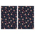 thumbnail image 1 of 2 Pcs Pioneer Flower Floral Print Pattern Kitchen Towels, Funny Microfiber Dish Towel Set, 18" X 26" Tea Towels, 1 of 6