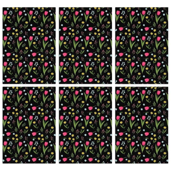 2 Pcs Pioneer Flower Floral Print Pattern Kitchen Towels, Funny Microfiber Dish Towel Set, 18" X 26" Tea Towels