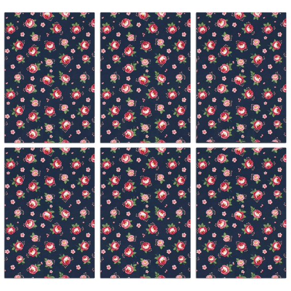 2 Pcs Pioneer Flower Floral Print Pattern Kitchen Towels, Funny Microfiber Dish Towel Set, 18" X 26" Tea Towels
