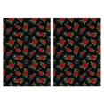 thumbnail image 1 of 2 Pcs Pioneer Flower Floral Print Pattern Kitchen Towels, Funny Microfiber Dish Towel Set, 18" X 26" Tea Towels, 1 of 6