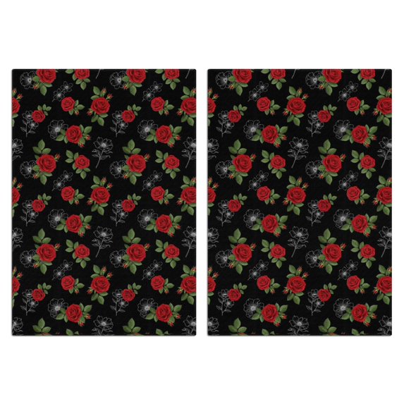 2 Pcs Pioneer Flower Floral Print Pattern Kitchen Towels, Funny Microfiber Dish Towel Set, 18" X 26" Tea Towels