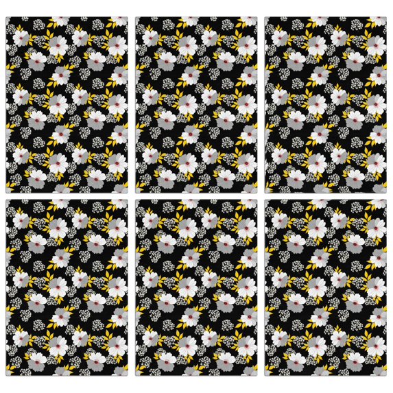 2 Pcs Pioneer Flower Floral Print Pattern Kitchen Towels, Funny Microfiber Dish Towel Set, 18" X 26" Tea Towels