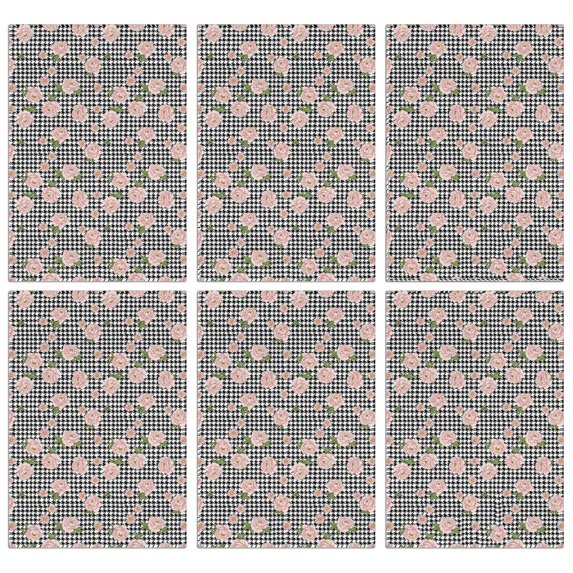 6 Pcs Pioneer Flower Floral Print Pattern Kitchen Towels, Funny Microfiber Dish Towel Set, 18" X 26" Tea Towels