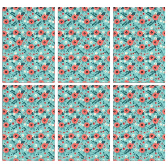 2 Pcs Pioneer Flower Floral Print Pattern Kitchen Towels, Funny Microfiber Dish Towel Set, 18" X 26" Tea Towels