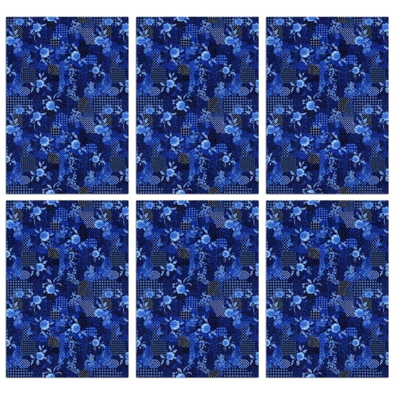 6 Pcs Pioneer Flower Floral Print Pattern Kitchen Towels, Funny Microfiber Dish Towel Set, 18" X 26" Tea Towels