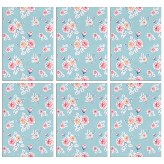 2 Pcs Pioneer Flower Floral Print Pattern Kitchen Towels, Funny Microfiber Dish Towel Set, 18" X 26" Tea Towels