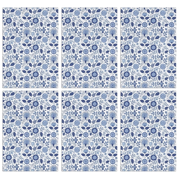 6 Pcs Pioneer Flower Floral Print Pattern Kitchen Towels, Funny Microfiber Dish Towel Set, 18" X 26" Tea Towels