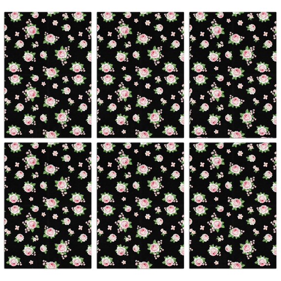6 Pcs Pioneer Flower Floral Print Pattern Kitchen Towels, Funny Microfiber Dish Towel Set, 18" X 26" Tea Towels