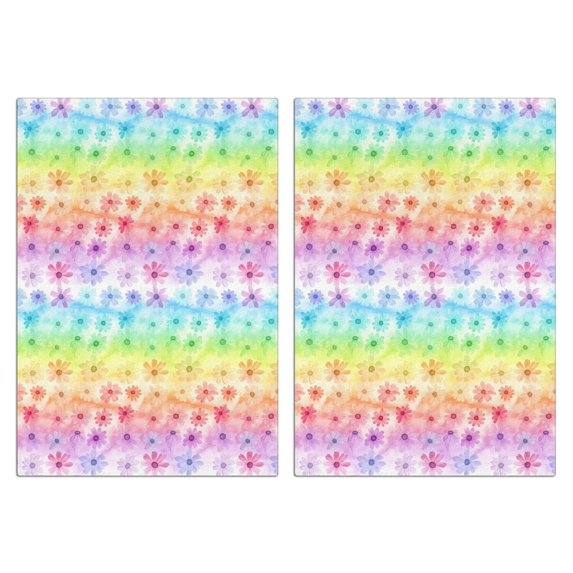 2 Pcs Pioneer Flower Floral Print Pattern Kitchen Towels, Funny Microfiber Dish Towel Set, 18" X 26" Tea Towels