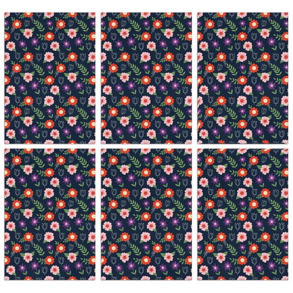 2 Pcs Pioneer Flower Floral Print Pattern Kitchen Towels, Funny Microfiber Dish Towel Set, 18" X 26" Tea Towels