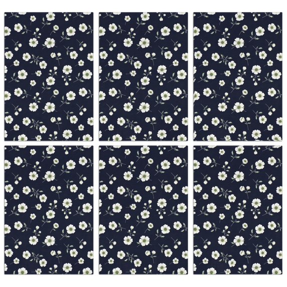 2 Pcs Pioneer Flower Floral Print Pattern Kitchen Towels, Funny Microfiber Dish Towel Set, 18" X 26" Tea Towels