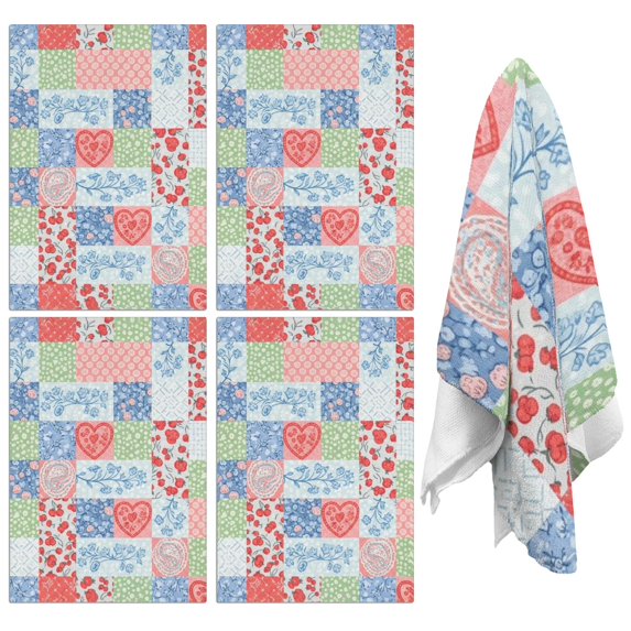 2 Pcs Pioneer Flower Floral Print Pattern Kitchen Towels, Funny Microfiber Dish Towel Set, 18" X 26" Tea Towels