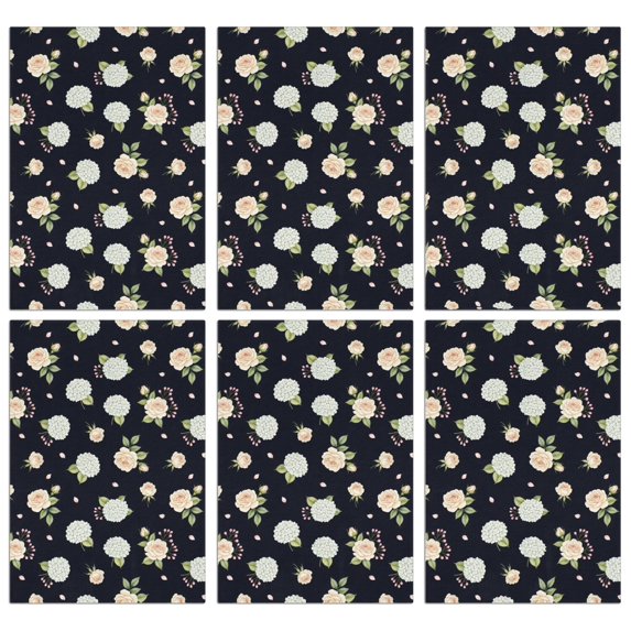 2 Pcs Pioneer Flower Floral Print Pattern Kitchen Towels, Funny Microfiber Dish Towel Set, 18" X 26" Tea Towels