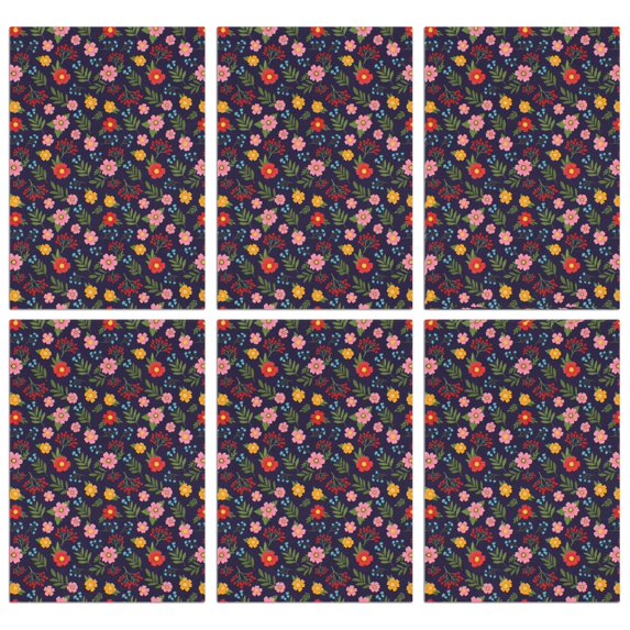 2 Pcs Pioneer Flower Floral Print Pattern Kitchen Towels, Funny Microfiber Dish Towel Set, 18" X 26" Tea Towels