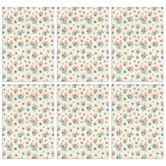 2 Pcs Pioneer Flower Floral Print Pattern Kitchen Towels, Funny Microfiber Dish Towel Set, 18" X 26" Tea Towels