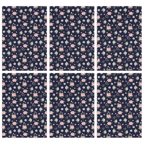 2 Pcs Pioneer Flower Floral Print Pattern Kitchen Towels, Funny Microfiber Dish Towel Set, 18" X 26" Tea Towels