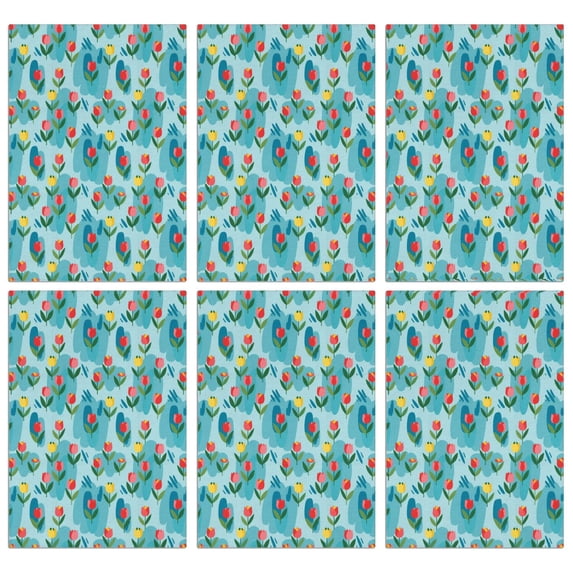 2 Pcs Pioneer Flower Floral Print Pattern Kitchen Towels, Funny Microfiber Dish Towel Set, 18" X 26" Tea Towels