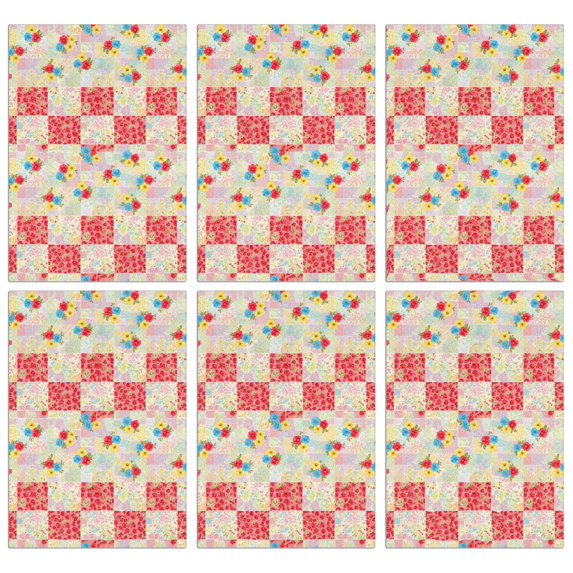 6 Pcs Pioneer Flower Floral Print Pattern Kitchen Towels, Funny Microfiber Dish Towel Set, 18" X 26" Tea Towels