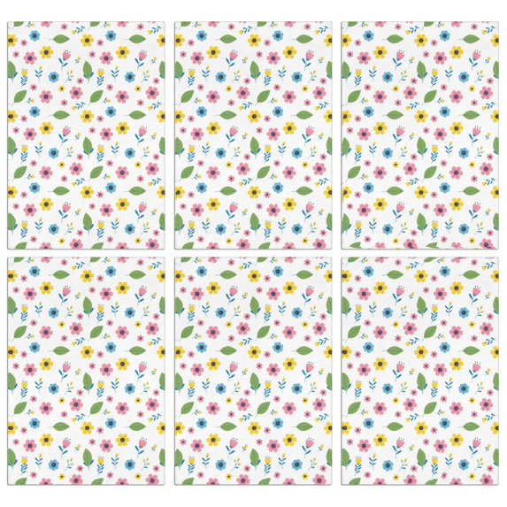 2 Pcs Pioneer Flower Floral Print Pattern Kitchen Towels, Funny Microfiber Dish Towel Set, 18" X 26" Tea Towels