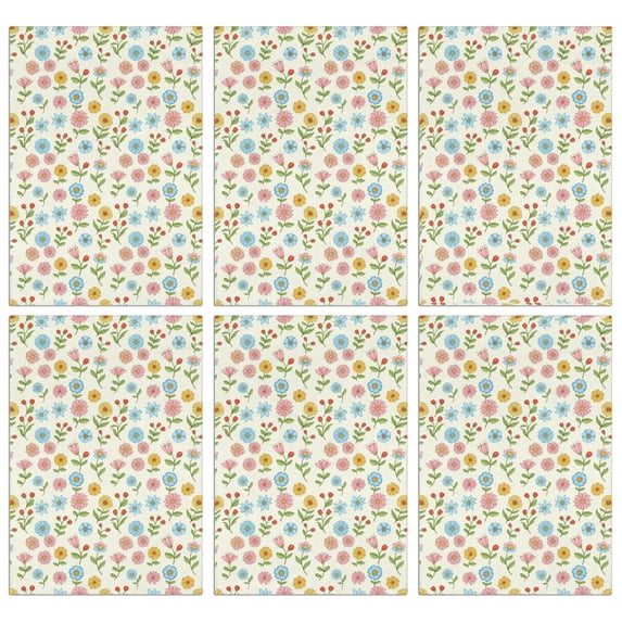 2 Pcs Pioneer Flower Floral Print Pattern Kitchen Towels, Funny Microfiber Dish Towel Set, 18" X 26" Tea Towels