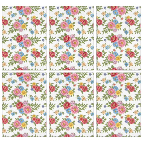 2 Pcs Pioneer Flower Floral Print Pattern Kitchen Towels, Funny Microfiber Dish Towel Set, 18" X 26" Tea Towels