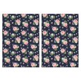 thumbnail image 1 of 2 Pcs Pioneer Flower Floral Print Pattern Kitchen Towels, Funny Microfiber Dish Towel Set, 18" X 26" Tea Towels, 1 of 6