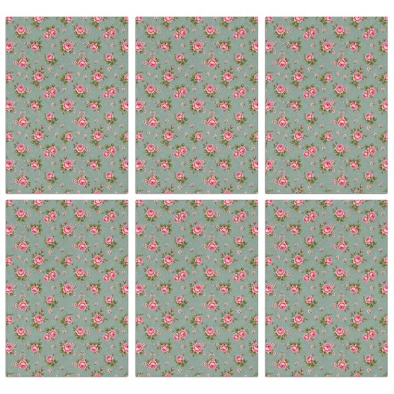 6 Pcs Pioneer Flower Floral Print Pattern Kitchen Towels, Funny Microfiber Dish Towel Set, 18" X 26" Tea Towels