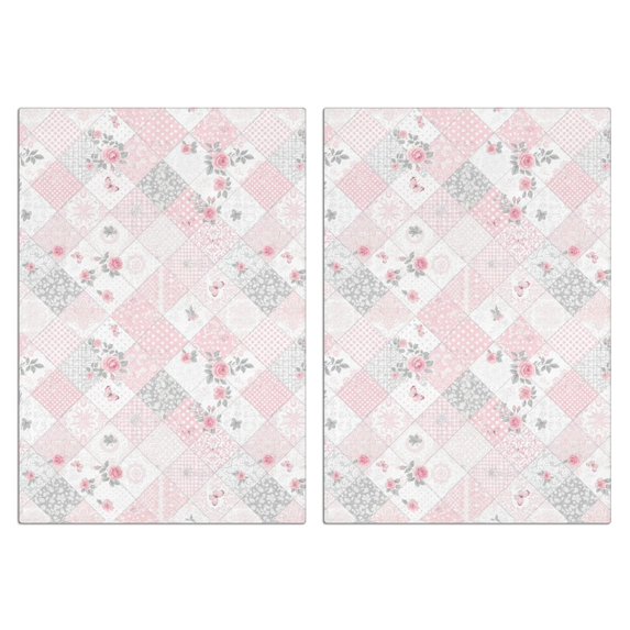 2 Pcs Pioneer Flower Floral Print Pattern Kitchen Towels, Funny Microfiber Dish Towel Set, 18" X 26" Tea Towels