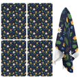 thumbnail image 1 of 4 Pcs Pioneer Flower Floral Print Pattern Kitchen Towels, Funny Microfiber Dish Towel Set, 18" X 26" Tea Towels, 1 of 6