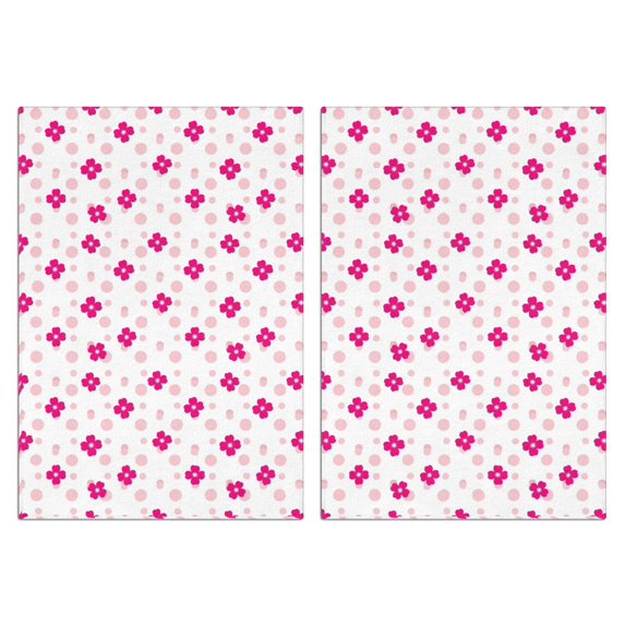 2 Pcs Pioneer Flower Floral Print Pattern Kitchen Towels, Funny Microfiber Dish Towel Set, 18" X 26" Tea Towels
