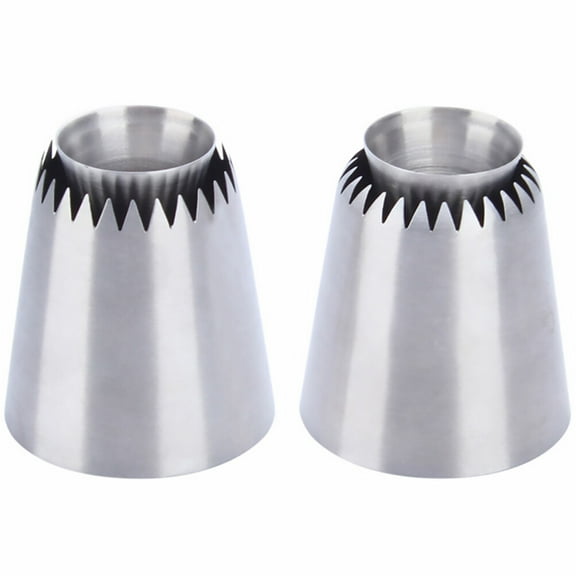 2 Pcs Piping Tip Cake Decorations Slim Bathroom Bin Nozzle Disposable Frosting Bags Rosette Stainless Steel