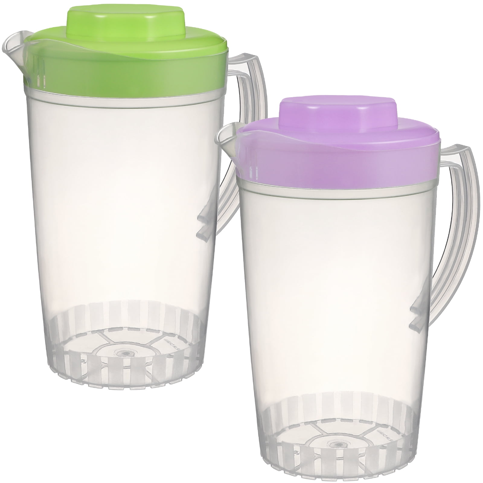 WEAVILUX Set of 2 Green Plastic Pitchers with Lids and Spouts for Home ...