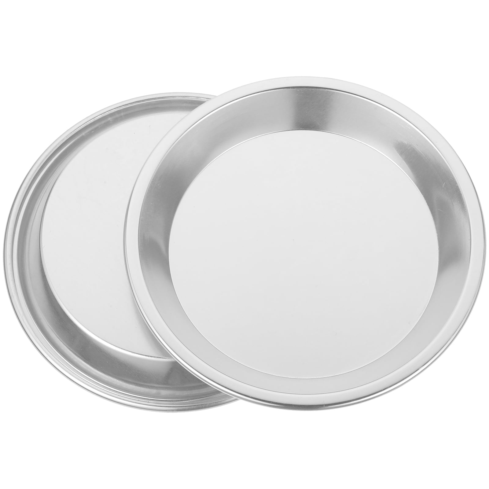 2 Pcs Pizza Plate Pie Stainless Steel Steamer Pancake Baking Tray Oven