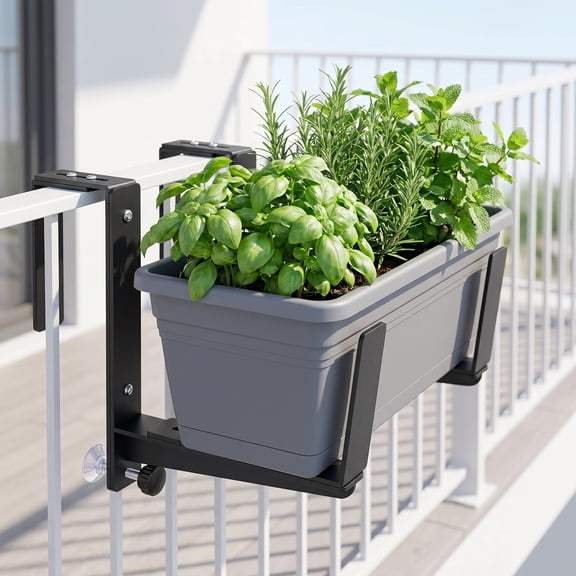 2 Pcs Plant Hangers Outdoor, Heavy Duty Black Iron Garden Series Plant Hangers, Solid Print, UV Resistant – for Garden & Patio 