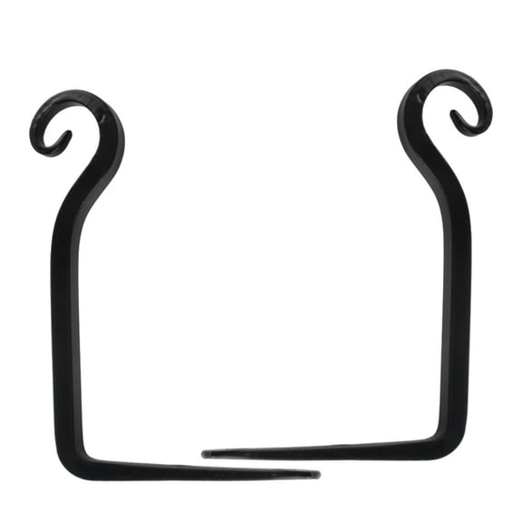 TABLZONE 2-Pack Black Heavy Duty Wrought Iron Wall Hooks for Garden, Balcony, Outdoor Hanging Storage