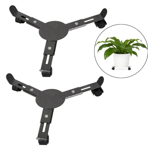 Urban Deco 2 Pcs Plant Pallet Plant Stand Triangle Flower Pot Mover, Plant Pot Pallet Dolly Caster with Universal Wheels (Black)