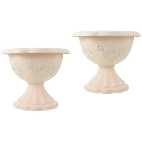 2 Pcs Plant Stand Outdoor Roman Flower Pot Silk Container Flowerpots