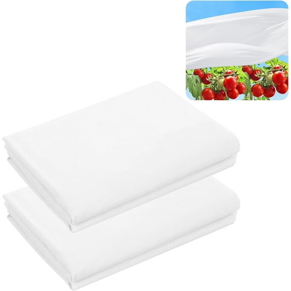 2 Pcs Plant Sun Protection Cloth, 20 x 10 Ft Garden Plant Shade Cloth, Non-Woven White Light Refraction Sunshade Cloth for Protecting Plants Vegetable Rows from Direct Sunlight