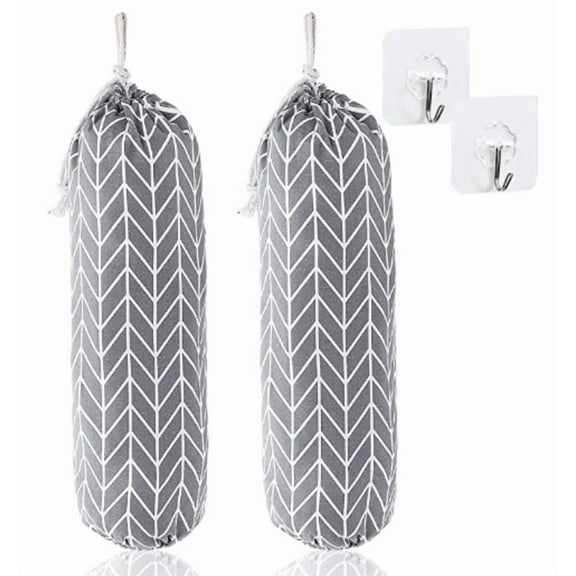 2 Pcs Plastic Bag Holder, Wall Mount Plastic Bag Organizer, Washable Large Grocery Bag Storage Dispenser, Shopping Bags Carrier for Home Kitchen Travelling, 22x8.3 in Shopping Bag Carrier