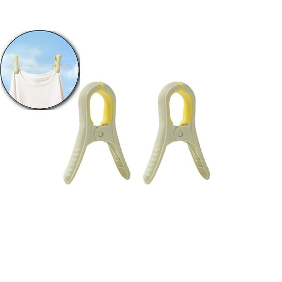 2 Pcs Plastic Clothespins, Windproof Clips, Large Multipurpose Grip Fasteners for Kitchen Use