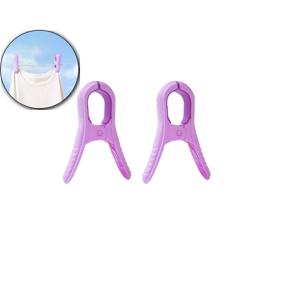 2 Pcs Plastic Clothespins, Windproof Clips, Large Multipurpose Grip Fasteners for Kitchen Use