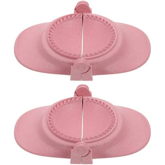 2 Pcs Plastic Dumpling Maker Dough Press Dumpling Press Molds Chinese Dumpling Pie Ravioli Empanadas Press Molds For Pastelitos Calzone White (Pink)