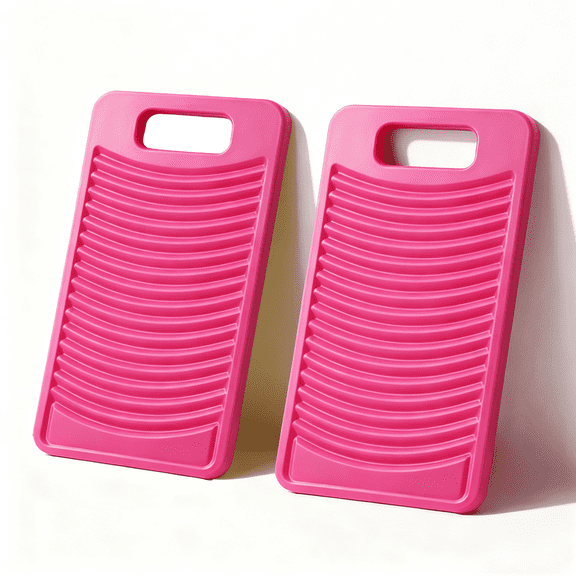 2 Pcs Plastic Mini Washboard, Thicken Washing Board Design, Portable wash Board for Hand Washing Clothes, Camping, RV and Travel, Durable, Lightweight and Space-Saving(Rose Pink)