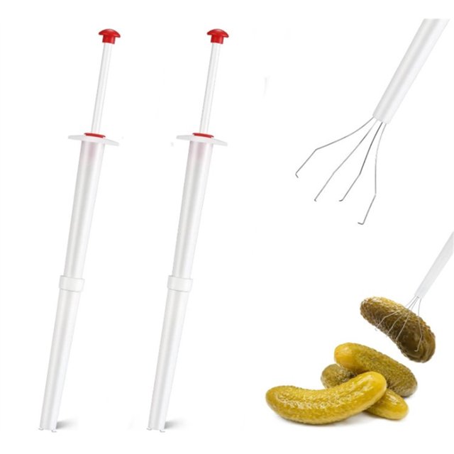 2 Pcs Plastic Pickle Grabber Tool,Kitchen Pickle Picker for Pickle Jar