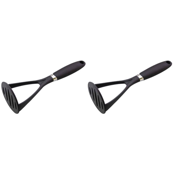 2 Pcs Plastic Potato Solid Masher Professional Plastic Potato Masher, Vegetable Garlic Press, Cooking and Kitchen Gadget, Ricer Press Blender Crusher for Non-Stick Cookware