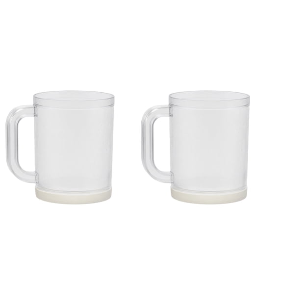 2 Pcs Plastic Shatter-Resistant Beer Mug,Freezer Cup with Handle for Beer Iced Coffee | Summer Home Drinks | Outdoor Picnic Cup | Family Gatherings Essential