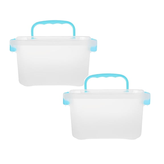 2 Pcs Plastic Storage Bin with Lid, Plastic Storage With Lid Small Storage Box Stackable Organizer Container For Crafts Jewelry Beads