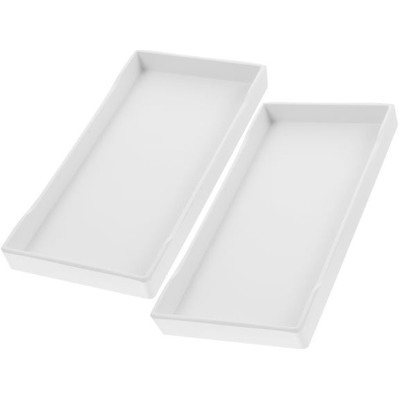 2 Pcs Plastic Tray Reusable Snack Bread Pan Vintage Decor White Plates Thick Dessert Holder